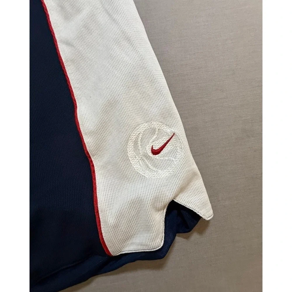 Nike Basketball Shorts Navy Blue White Embroidered Logo Athletic Gym Mens L 34X9